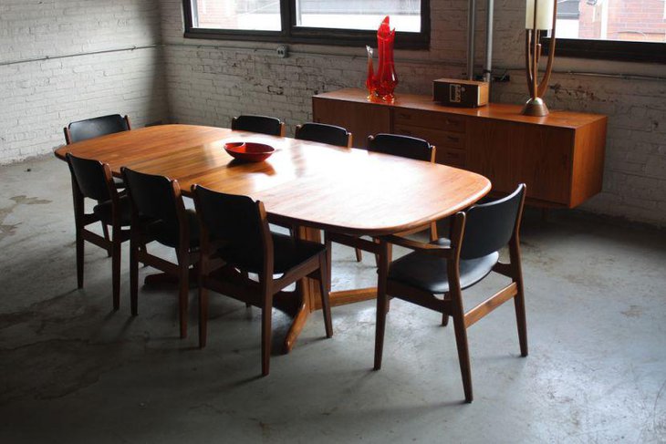 8 seater Mid Century modern dining table