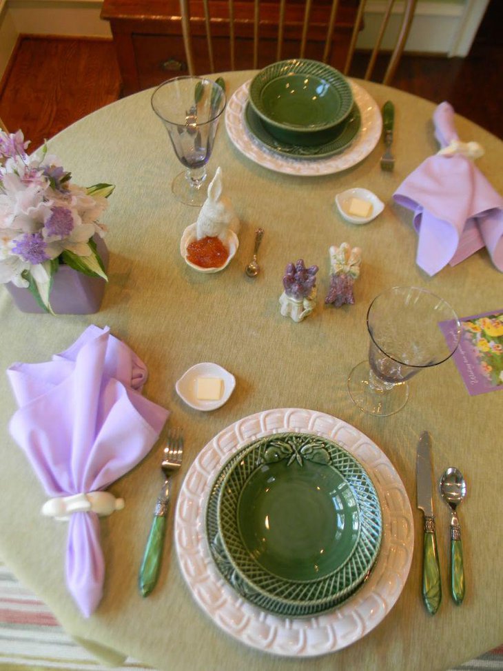 A simple Easter breakfast table setting