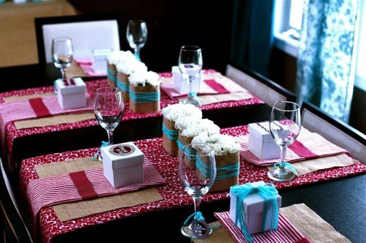 Abstract Printed Fabric Table Runner for Sophisticated Look
