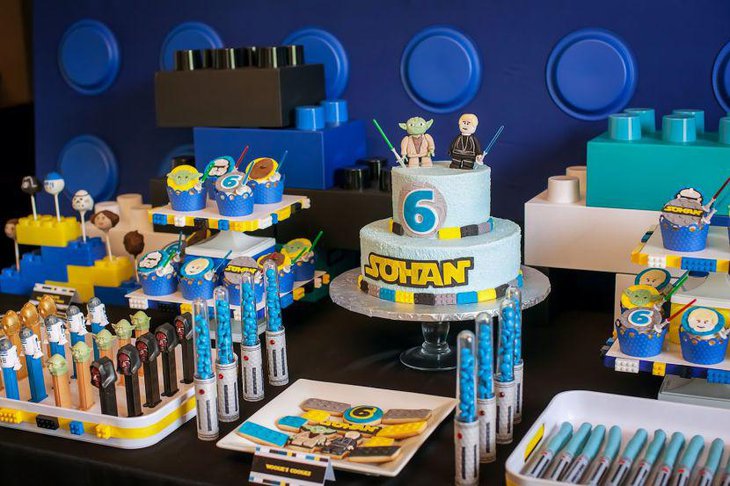 Appetizing dessert table for Star Wars themed birthday party