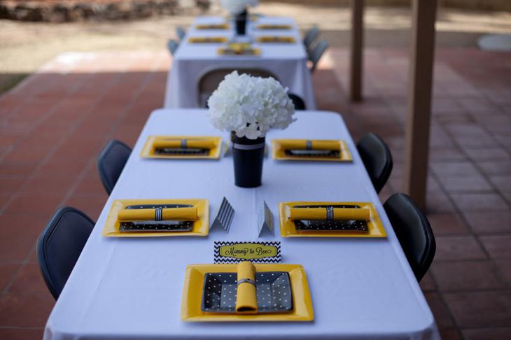 Attractive Bee Themed Baby Shower Table Set Up