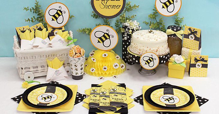 Attractive Bee Themed Baby Table Shower Decorations