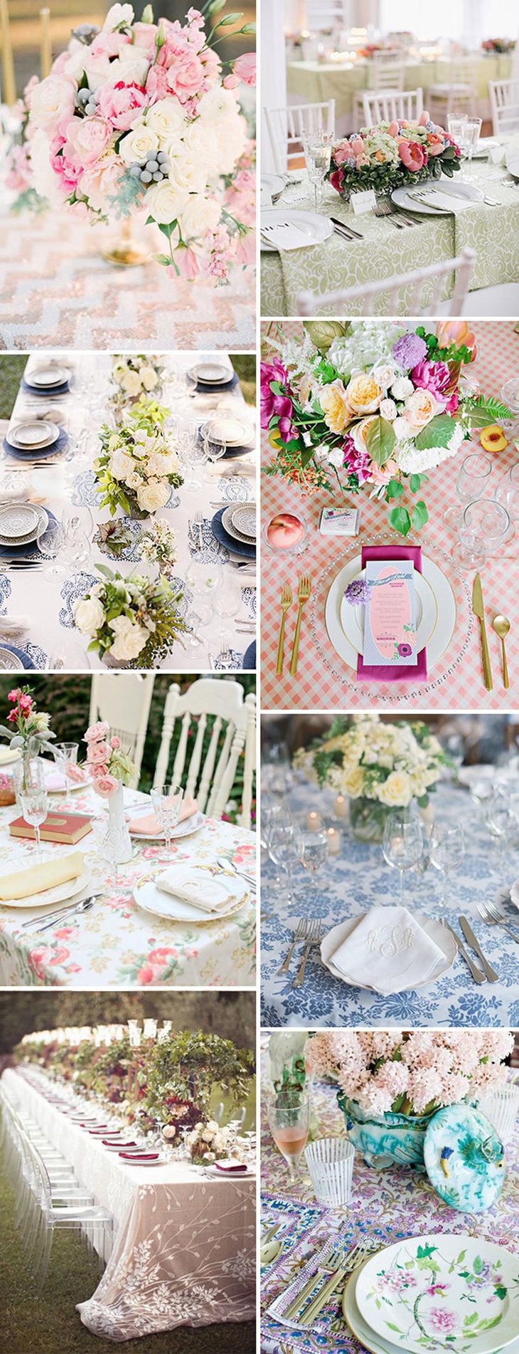 Attractive Patterned Table Linens for Weddings