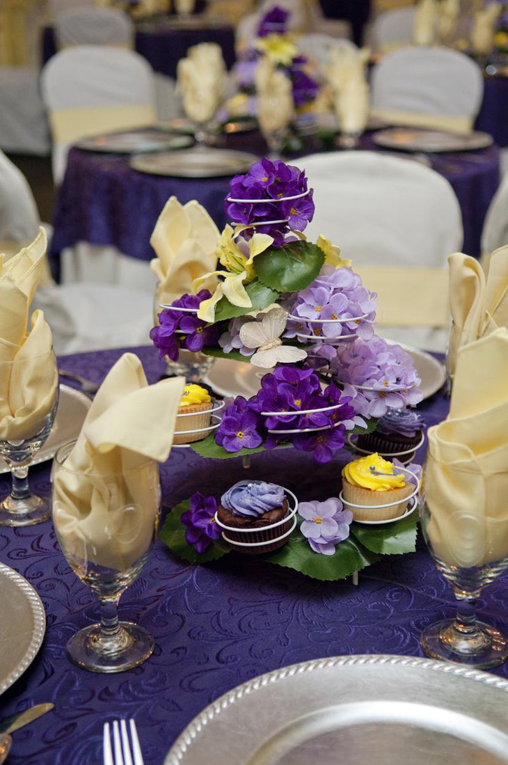 Attractive Purple Bridal Shower Centerpiece