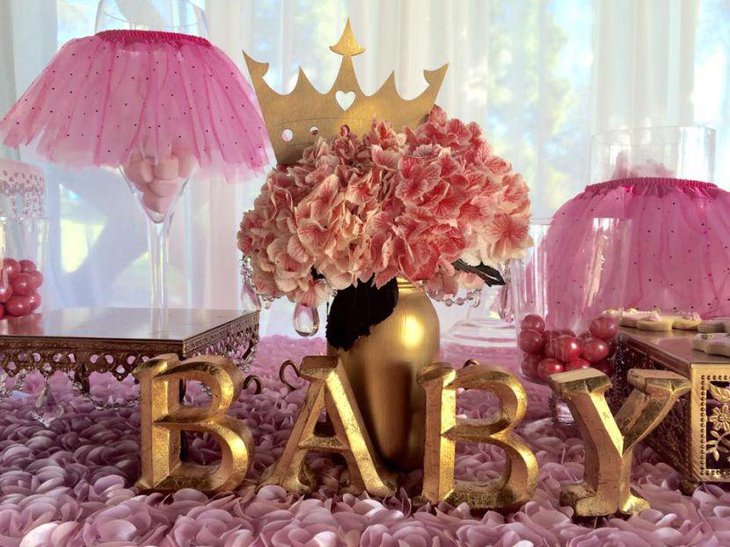 Awesome tutu and tiara girl baby shower decor