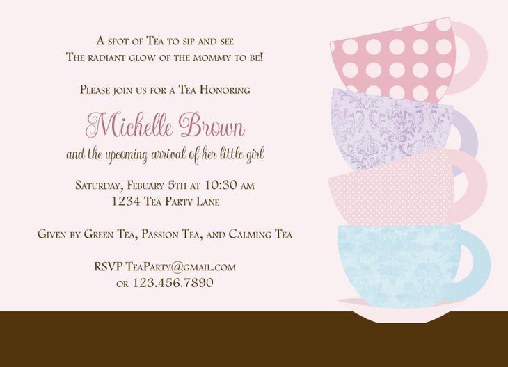 Baby shower tea party invite