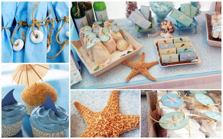 Beach themed retirement party table