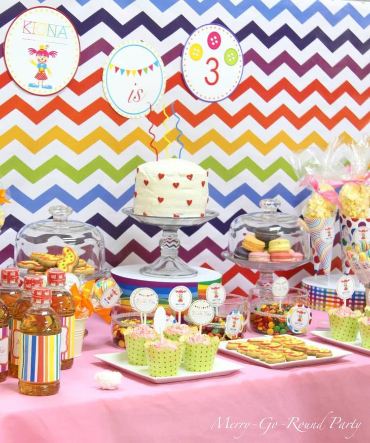 Beautiful Dessert Table With Rainbow Decorations