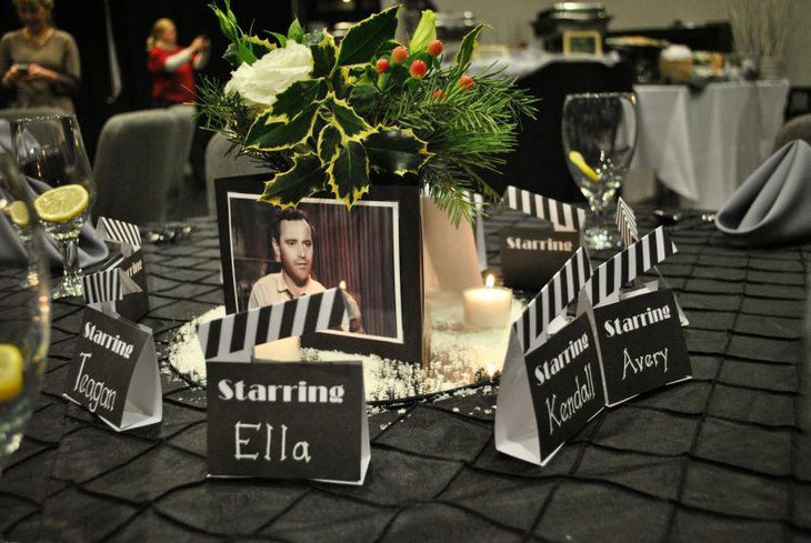 Beautiful Hollywood themed centerpiece