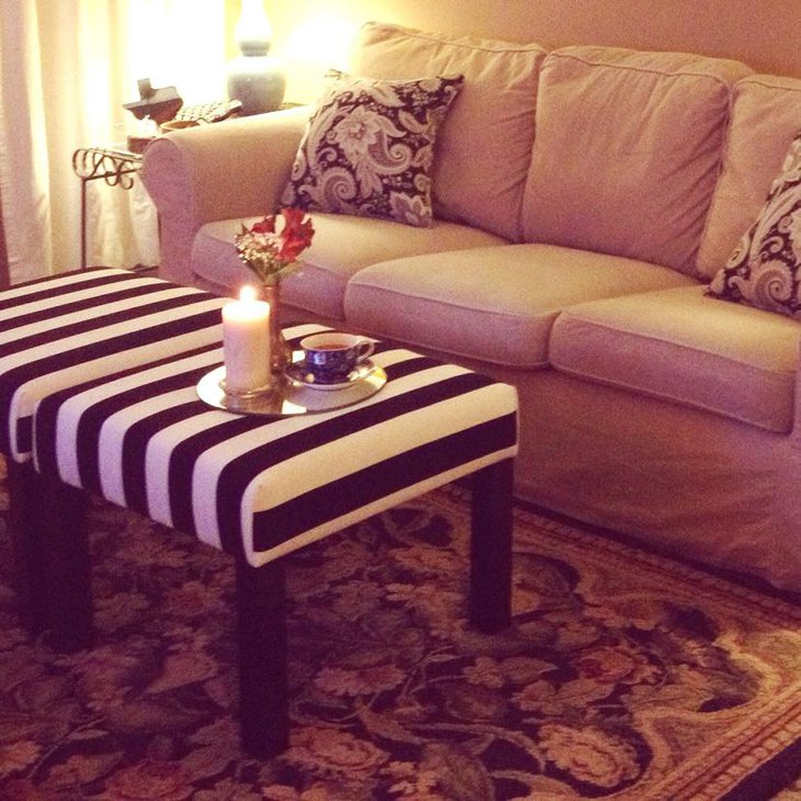 Black and White Cushioned DIY Coffee Tables