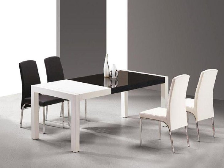 Black and white modern dining table design