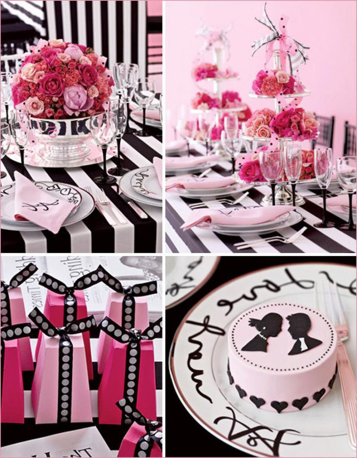 Black White and Pink Themed Bridal Shower