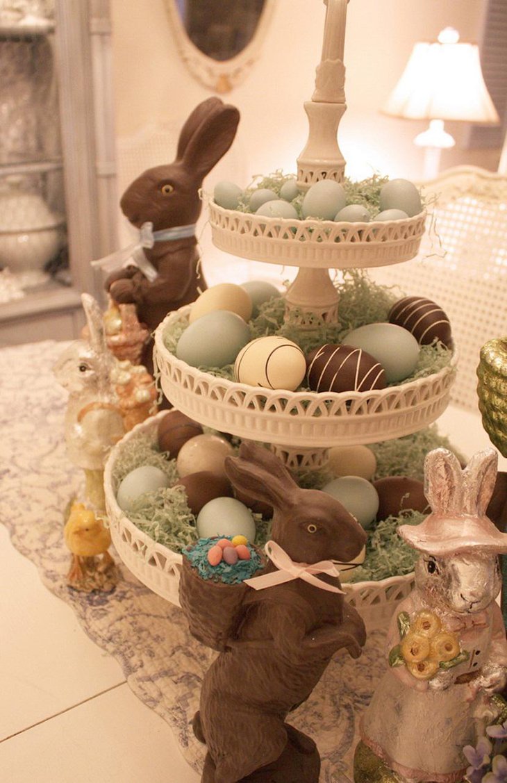 Chocolate Bunny Easter Table Decoration