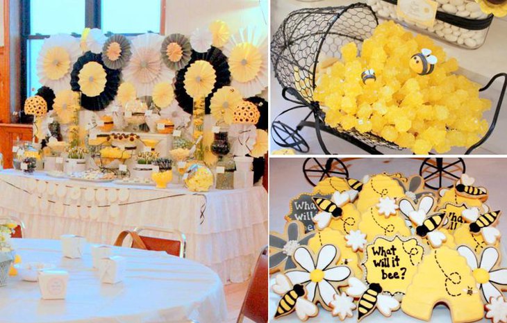Classic Bee Themed Baby Shower Table Decorations