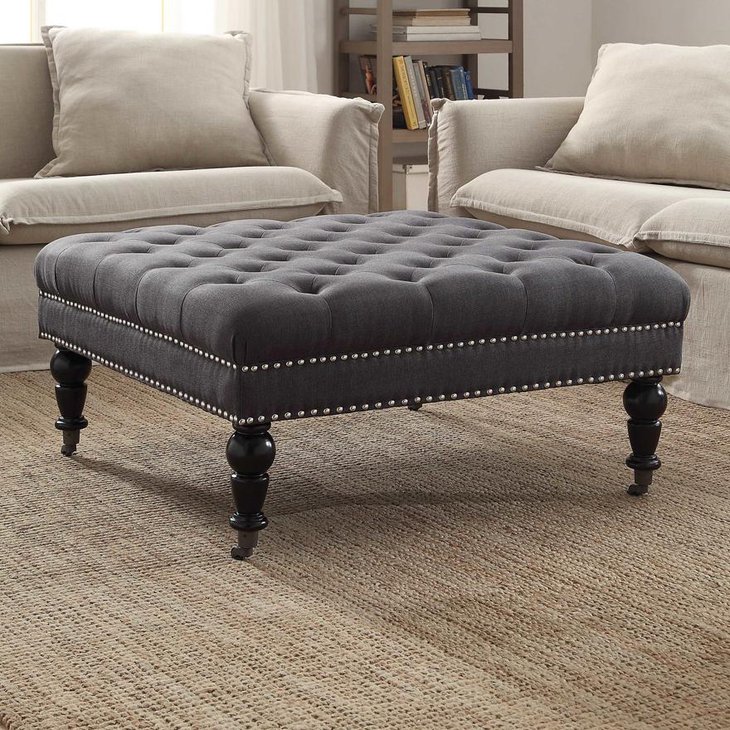 Classy Tufted Ottoman and Coffee Table