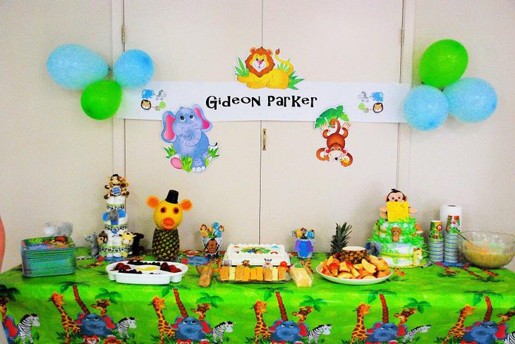 Colorful Animals Lavish Spring Baby Shower Themes for Boys