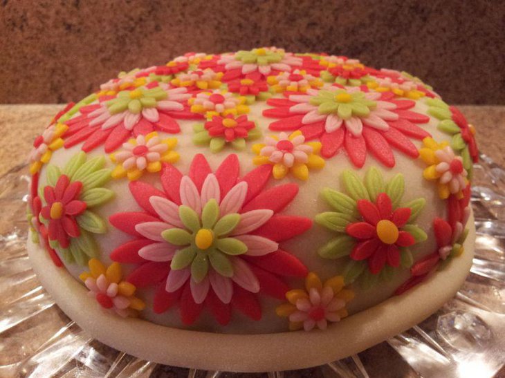 Colorful floral cake design for birthday