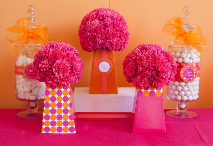 Colourful DIY floral centerpieces for party table decor