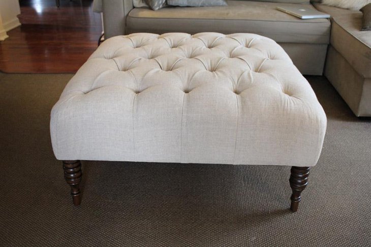 Comfortable Square Ottoman and Coffee Table