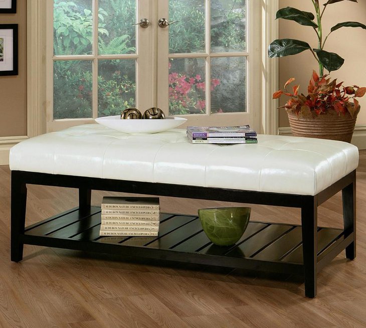 Contemporary Rectangle Coffee Table and Ottoman