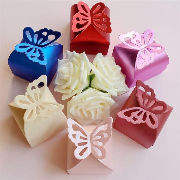 Cute butterfly gift candy bomboniere box favors for baby shower