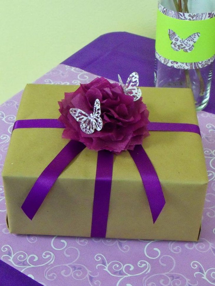 Cute butterfly themed gift centerpiece for baby shower