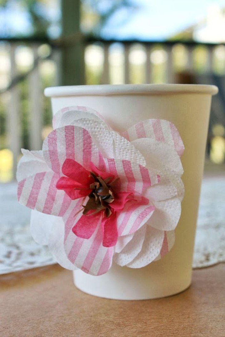 Cute DIY Paper Cup Decorations on Birthday Table