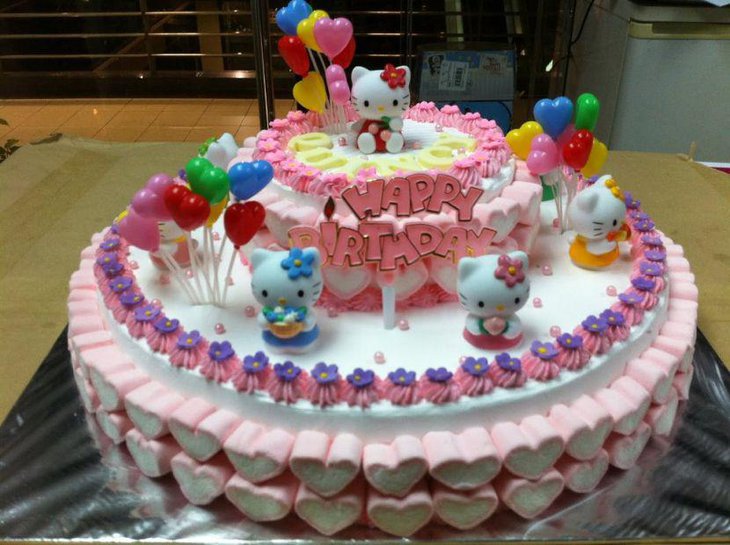 Cute Hello Kitty Birthday Cake Design