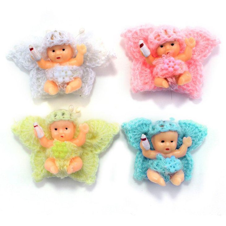 Cute knit crochet butterfly baby shower favors