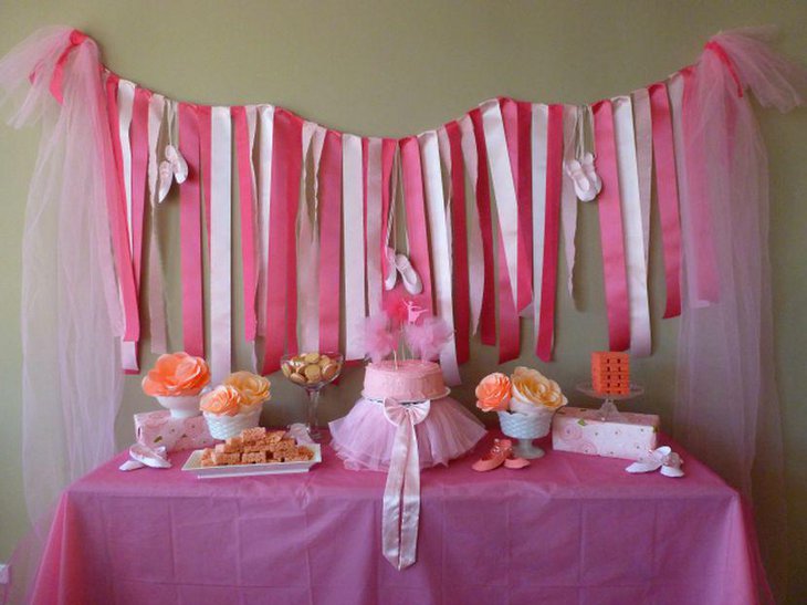 Cute tutu themed pink girl baby shower