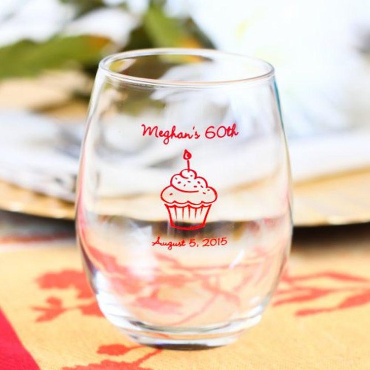 Cute wine seamless glass decor for adult birthday party table