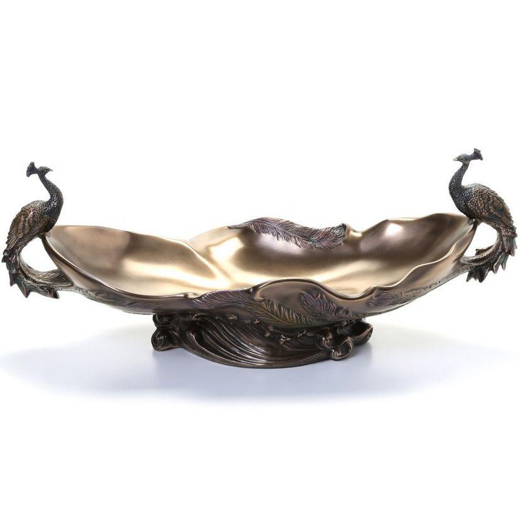 Decorative Toscano peacock bowl centerpiece