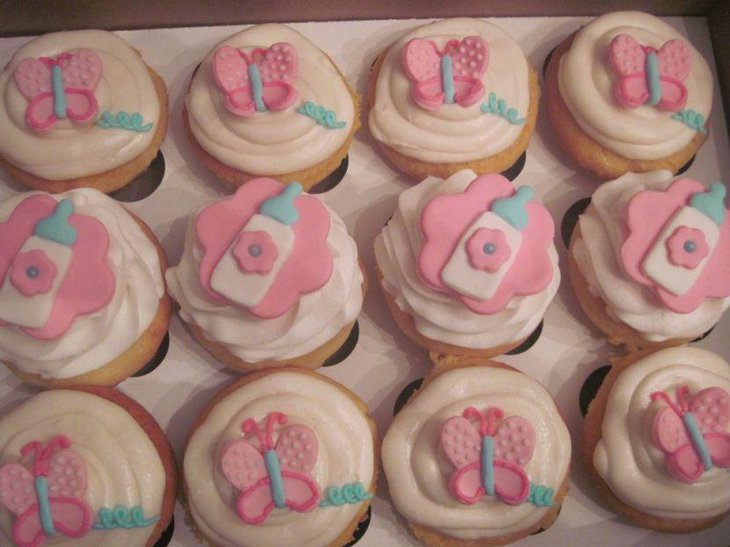 Delightful butterfly themed baby shower cupcakes