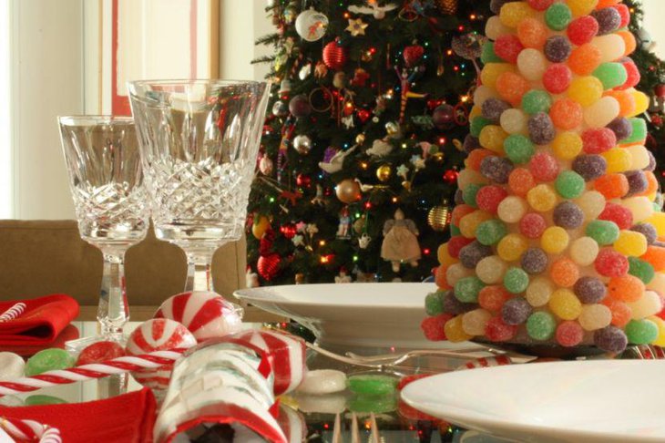 DIY Christmas Candy Tree As Christmas Table Centerpiece
