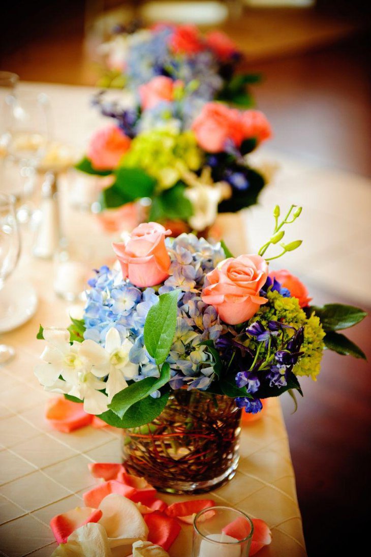 DIY floral spring table centerpiece
