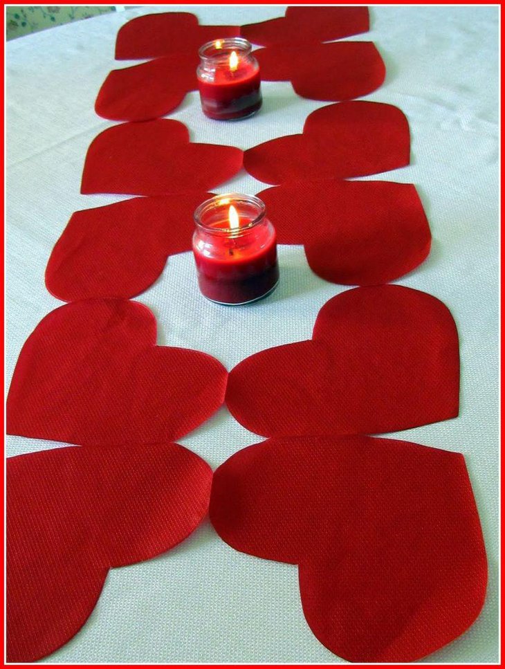DIY mason jar candle holder decor on Valentines table