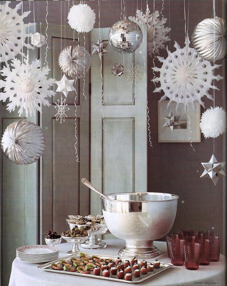 DIY New Year Silver Wonderland Table Decoration