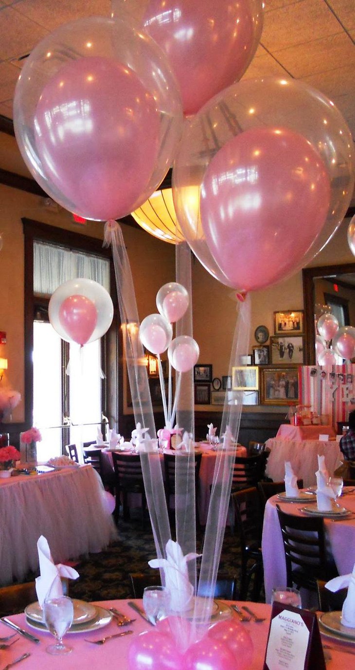 Elegant and Classy Pink Wedding Balloon Centerpiece
