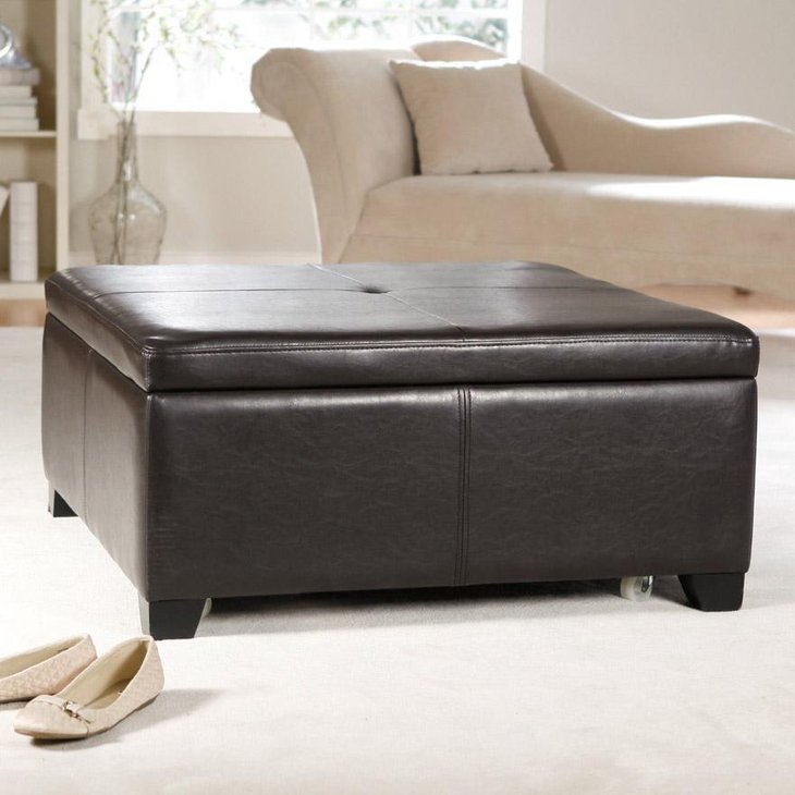 Elegant Square Ottoman and Coffee Table