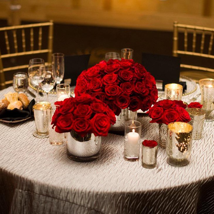 Elegant Valentine Table Setting Using Roses