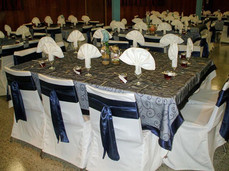 Embroidered Table Linen with Swirls for Weddings