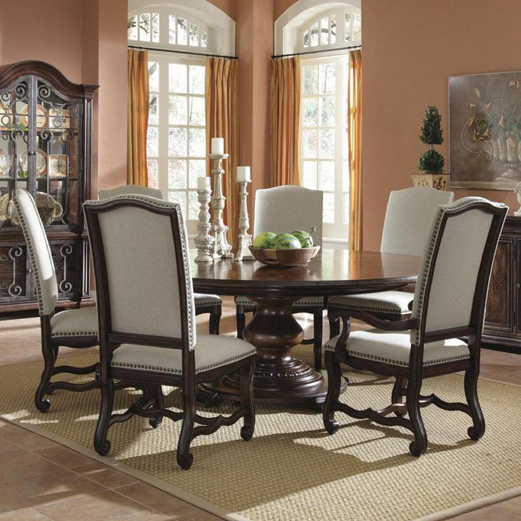 Enchanting Wooden Round Dining Table Set