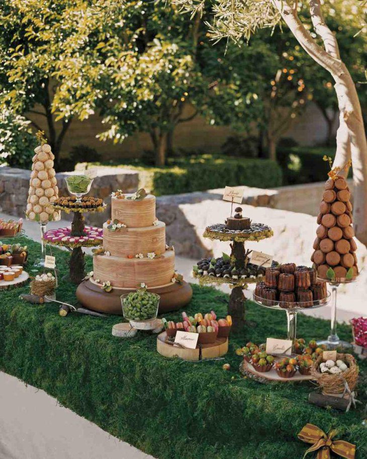European styled dessert table decor with cakes and donuts
