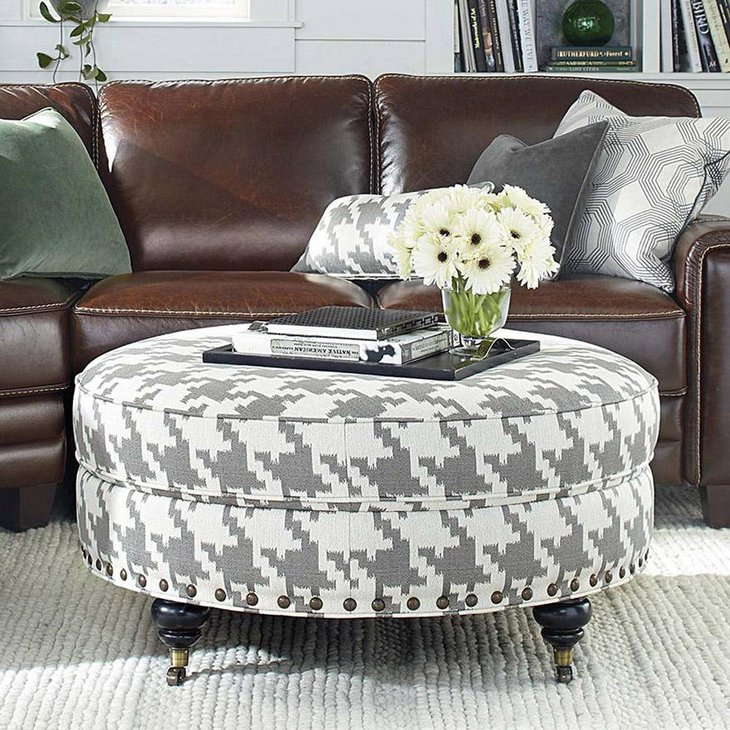 Fabric Upholstered Coffee Table and Ottoman