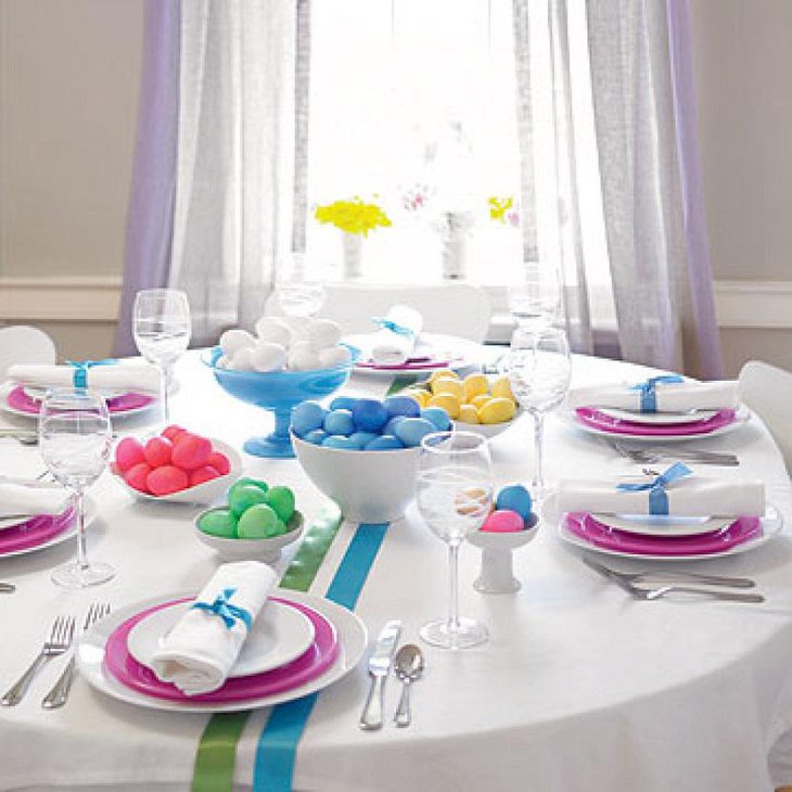 Fast and Easy Colorful DIY Easter Table Settings