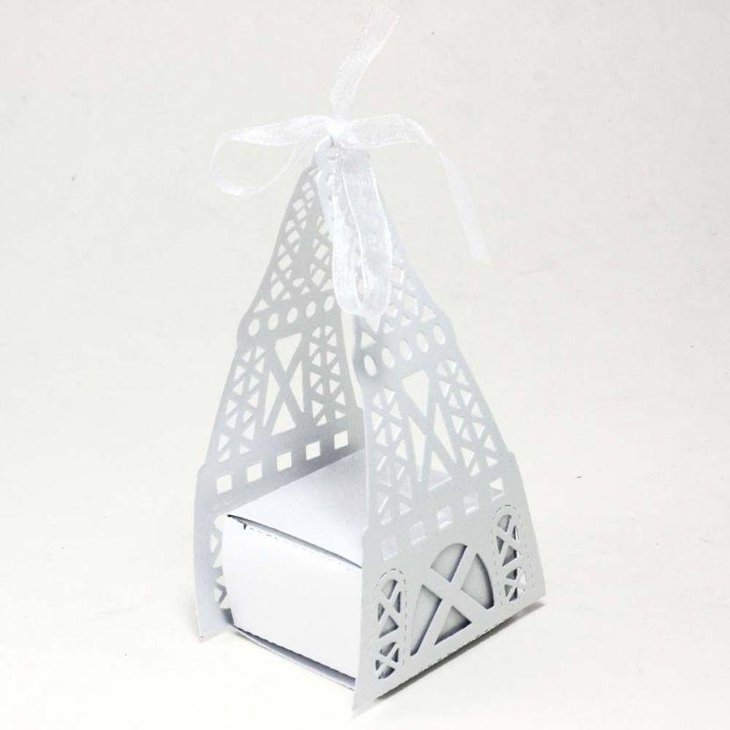 Favor Box cut out in the design of Eiffel Tower
