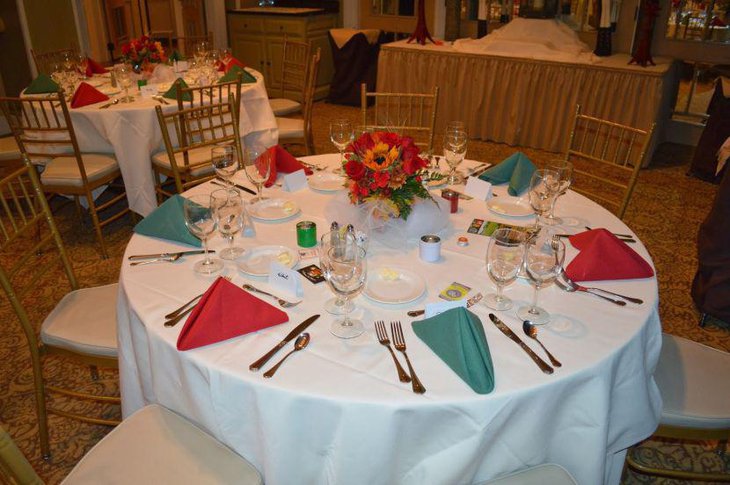 Floral decor on retirement party table