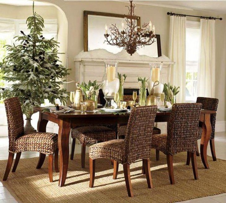 Formal dining table decor with candle centerpieces