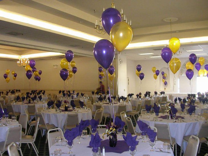 Gorgeous balloon graduation centerpieces on tables