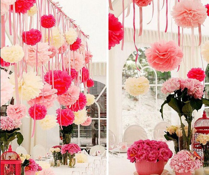 Gorgeous DIY pink floral decor on birthday table